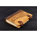 Notebook made of genuine leather and wood "Oriental"