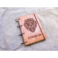 Notebook A6 "Lion" from plywood Light on rings, 60 sheets