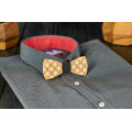 Bow tie "Circles" made of natural wood with engraving