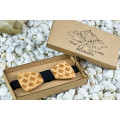 Bow tie "Lilly" made of natural wood with engraving