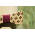 Bow tie "Lilly" made of natural wood with engraving