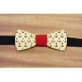 Bow tie "Anchor" made of natural wood with engraving