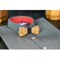 Bow tie "Flourishes" made of natural wood with engraving