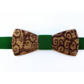 Bow tie "Flourishes" made of natural wood with engraving