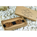 Bow tie slim "Flourishes" made of natural wood with engraving