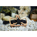 Bow tie "Through holes" made of natural wood
