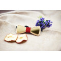 Bow tie "Gold" made of natural wood 