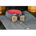Leather Bow tie "Dark Python" made of natural wood