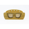 Comb of natural wood "Glasses" in a beard holder