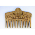 Wooden beard comb "Sombrero"