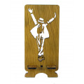 Stand for phone "Michael Jackson" from a natural wood