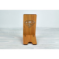 Stand for phone "Superman" from a natural wood