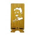 Stand for phone "Nikola Tesla" from a natural wood