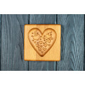  Gingerbread board Hearts in a heart 10 * 10 * 2cm for forming a printed gingerbread.