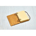 Pocket notebook A7 "Tea Rose" Light of plywood on the rings, 60 sheets