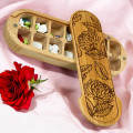 Wooden Weekly Pill Organizer – 14 Compartments for Pills & Vitamins, Chrysanthemum Wooden Weekly Pill Organizer – 14 Compartments for Pills & Vitamins, Chrysanthemum