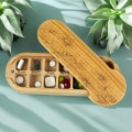 Double wooden tablet holder, Lotus, organizer for tablets and vitamins Double wooden tablet holder, Lotus, organizer for tablets and vitamins