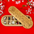 Wooden double pill box, Ranunculus, organizer for pills and vitamins Wooden double pill box, Ranunculus, organizer for pills and vitamins