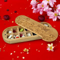 Wooden double pill box, cornflower, organizer for pills and vitamins Wooden double pill box, cornflower, organizer for pills and vitamins