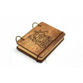 Pocket notebook A7 "Love is never wrong" Dark of plywood on the rings, 60 sheets