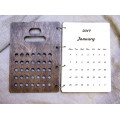 Notebook A5 Calendar (Latin) Light of plywood on the rings, 60 sheets,