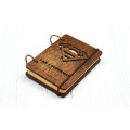 Notebook pocket A7 "Superman" Dark of plywood on the rings, 60 sheets