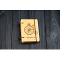 Notebook pocket A7 "Old bicycle" Light of plywood on the rings, 60 sheets