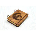 Pocket notebook A7 "Unicorn" Dark plywood with rings, 60 sheets