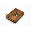 Pocket notebook A7 "Hearts on a slot" Light of plywood on the rings, 60 sheets