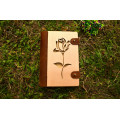 Notepad natural tree + Rose leather with 2 fasteners