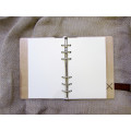 Notepad natural wood + leather with magnet clasp