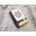 Notepad natural tree + Cat leather with a magnet fastener