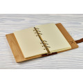 Notebook made of genuine leather and wood "Raccoon" on magnetic clasp