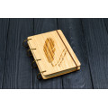 Купить Notepad A6  "Smart thoughts" made of natural wood on rings. Notebook. Album for drawing. A diary. Sketchbook  по лучшей цене