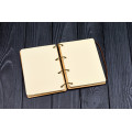 Notebook A6 "Heart All we need" (cut) from plywood Light on rings, 60 sheets