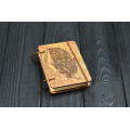 Notebook pocket A7 "Mehendi's feather" Dark of plywood on the rings, 60 sheets