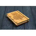 Купить Notepad A6  "WOLF TALISMAN" made of natural wood on rings. Notebook. Album for drawing. A diary. Sketchbook  по лучшей цене
