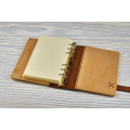 Notebook made of genuine leather and wood "Skull" on magnetic clasp