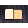 Wooden notepad А5 Bright thoughts Light made of plywood with rings, 60 sheets