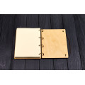 Notebook A5 "Cosmonaut " Light plywood on the rings, 60 sheets