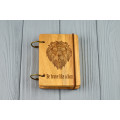 Pocket notebook made of wood A7 on rings "Lion"