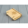 Pocket notebook made of wood A7 on rings "Windrose"