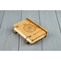 Pocket notebook made of wood A7 on rings "Old bike"