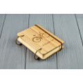 Pocket notebook made of wood A7 on rings "Bike" 