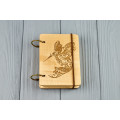 Pocket notebook made of wood A7 on rings "Hummingbird"