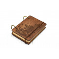 Pocket notebook A7 "Mehendi" Dark of plywood on the rings, 60 sheets