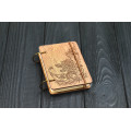 Pocket notebook A7 "Mehendi" Dark of plywood on the rings, 60 sheets
