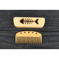 Comb of natural wood "Fishes" in a mini holder for beard and hair