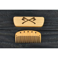 Comb of natural wood "Axes" in a mini holder for beard and hair