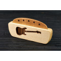 Comb of natural wood "Guitar" in a mini holder for beard and hair